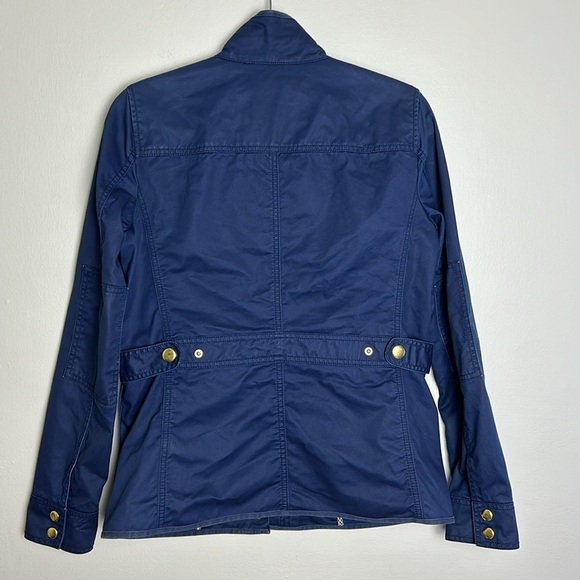 J Crew Waxed Cotton Boyfriend Jacket Women’s Small Navy Style# 19034 Utility - Picture 4 of 10